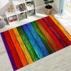 Rainbow Retro Wooden Board Black Brown Wood Grain Rug for Bedroom Living Room Sofa Home Doormat Decor,Large Non-slip Floor Mat