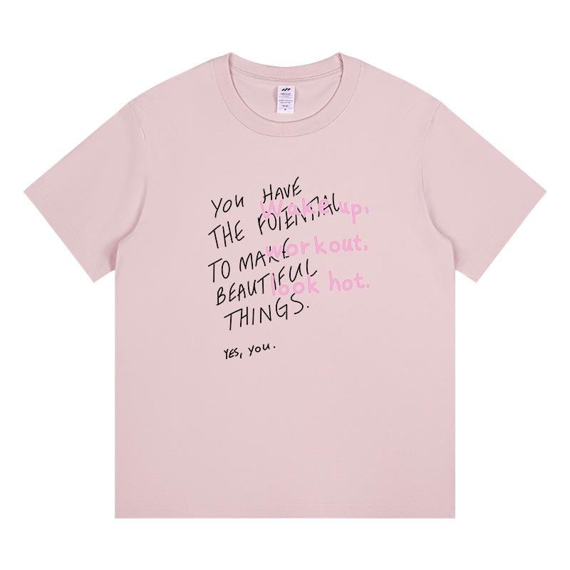 Модная женская хлопковая футболка свободного кроя с шикарным принтом