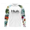 HUK Long Sleeve Hooded Fishing Shirt UPF 50 Lightweight Sun Protection Anglers