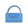 Longchamp Le Pliage Green Однотонная с кнопкой Складная отделка Холщовая сумка-тоут из переработанного материала Маленькие женские сумки-тоут Синий василек L1621919P82