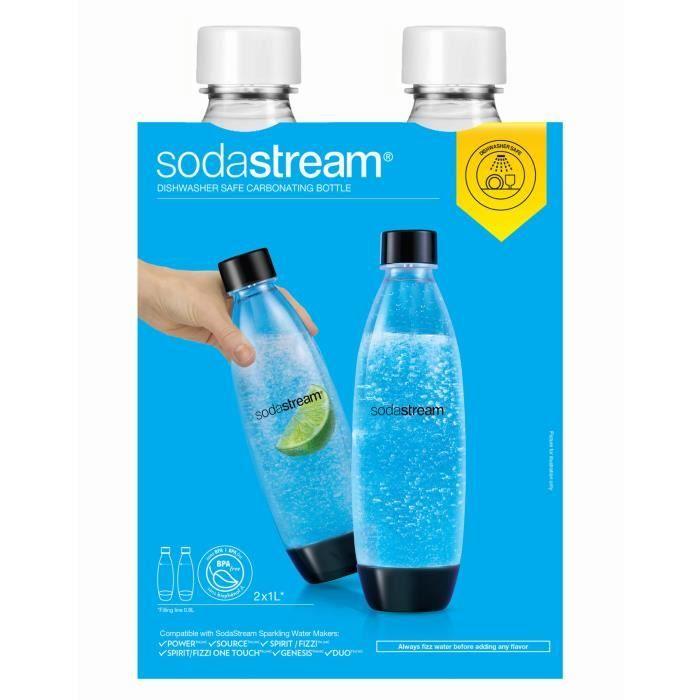 Bouteilles SodaStream - SodaStream - Fuse - 2x1L - Pour lave-vaisselle - Gris décor