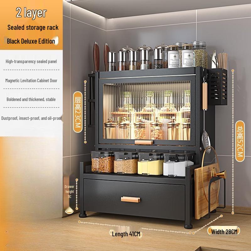YouShu 2-Layer Dust-Proof Drawer Kitchen Spice Rack