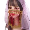 Indian Dance Sequins Women Performance Accessories Rhinestone Face Veils Mesh Belly Dance Costumes