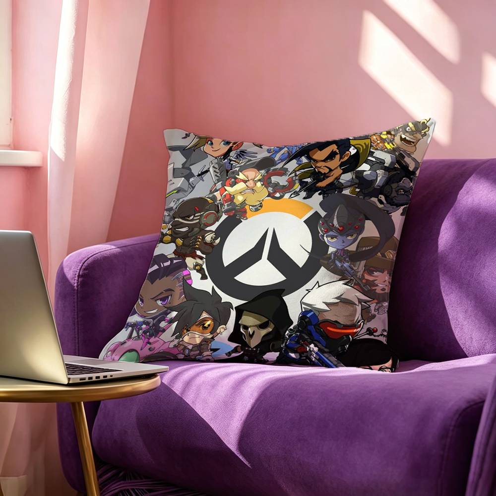 Pop Game OOverwatch Anime Pillow Case Square DoubleSided Sofa Cushion Cover Bedroom Bedside Pillow
