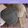 Pattern Checkered Retro Beret Hat For Women Breathable Sunshade Gift Headwear