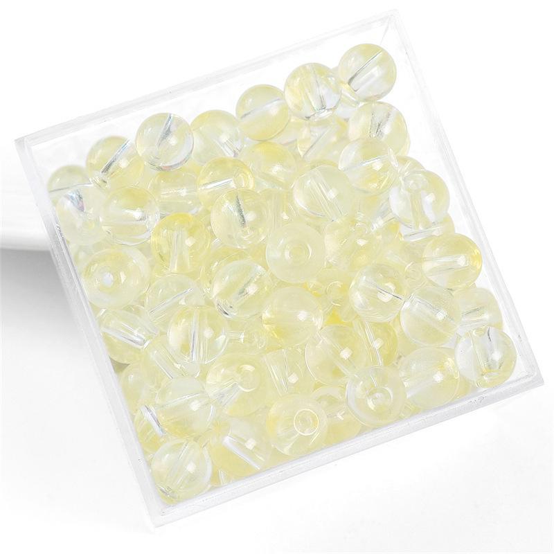 Комплект браслетов из бисера Summer Jelly Gold Glitter: Двойные стеклянные круглые бусины и полусахарные пузырчатые бусины