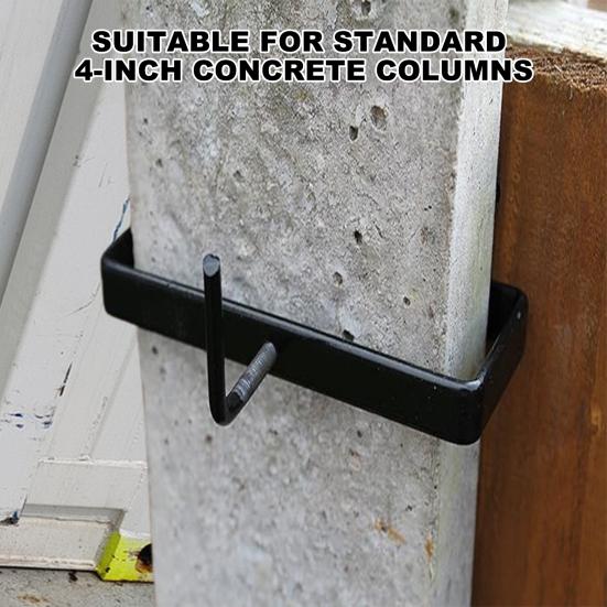 1 комплект зажимов для бетонных колонн для 4-дюймового столба, прочные, без деформации, простая установка, без сверления, подвешивание мешков для выращивания растений, порошковое покрытие поверхности бетона
