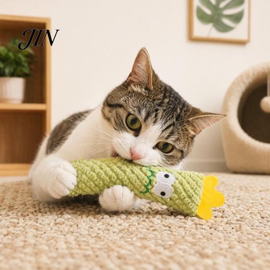 Kitten Play Toy Catnip Cactus Cat Toy, Stuffed Chew Soft Plush Kicker for Indoor Cats Biting Kicking