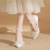 Pearls Hgih Heel Shoes Women Wedding Dress Bride White Shoes Stiletto Heels