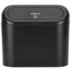 Car Trash Can Portable Hanging Garbage Waste Bin with Lid Vehicle Interior Accessory Black