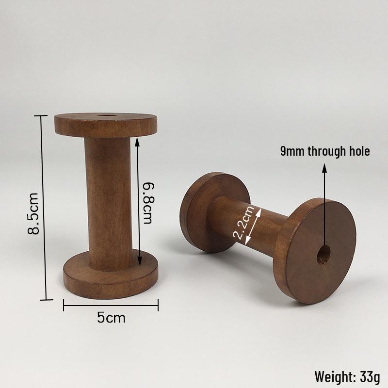 Ретро деревянная катушка: Ностальгический ручной органайзер для ниток для вышивки крестом и рукоделия.