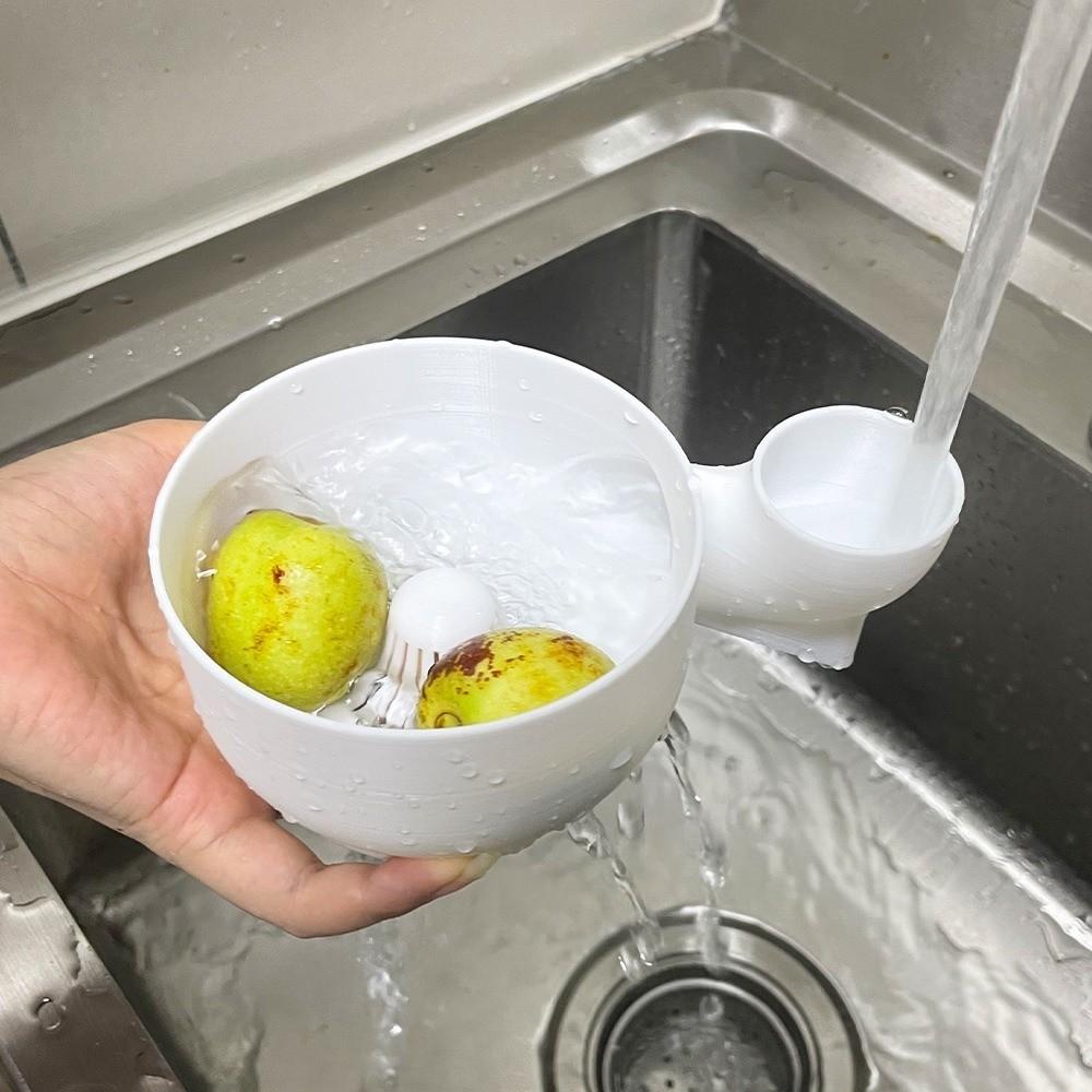 Efficient Water Reuse Fruit Wash Bowl Space Saving Vegetable Washer Household