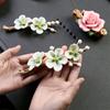 Подарочный керамический держатель для благовоний Элегантная форма цветка Основа для ароматерапии Многофункциональные поделки Подставка для кистей для письма Офисы