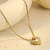 GEMCHIC Women's Trendy Heart Pendant Necklace Stainless Steel Gold Plated Choker Fashion Geometric Love Statement Jewelry for Party Daily Wear