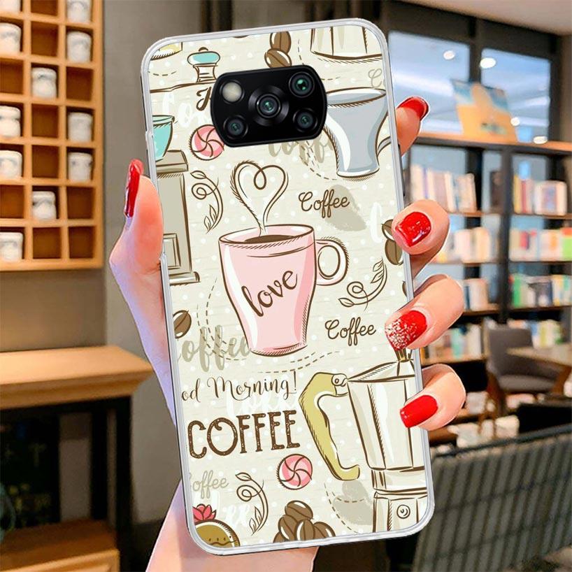 Coffee Wine Cup Cover Phone Case For Xiaomi Poco F7 Ultra X7 X6 X5 Pro M7 Redmi 15C 15 13C 13 12C 12 10C 10 9A 9C 9T 9 Shell Poc