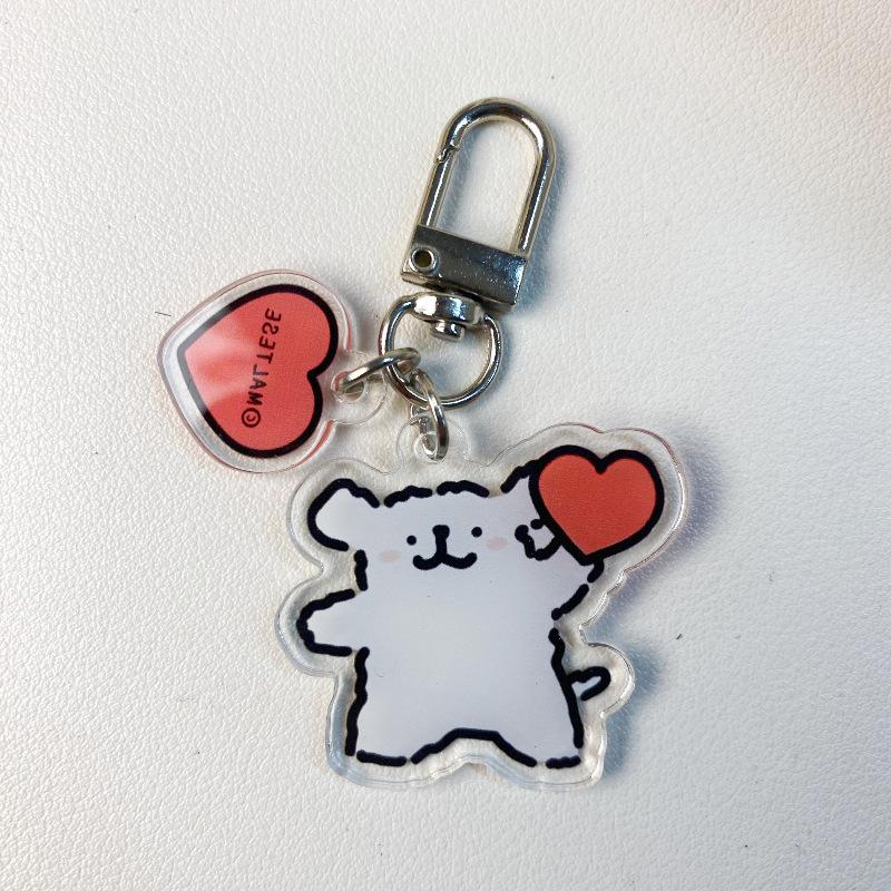 Милый мультяшный акриловый брелок в виде щенка собаки, забавный мультяшный милый школьный кулон, аксессуары, маленький подарок