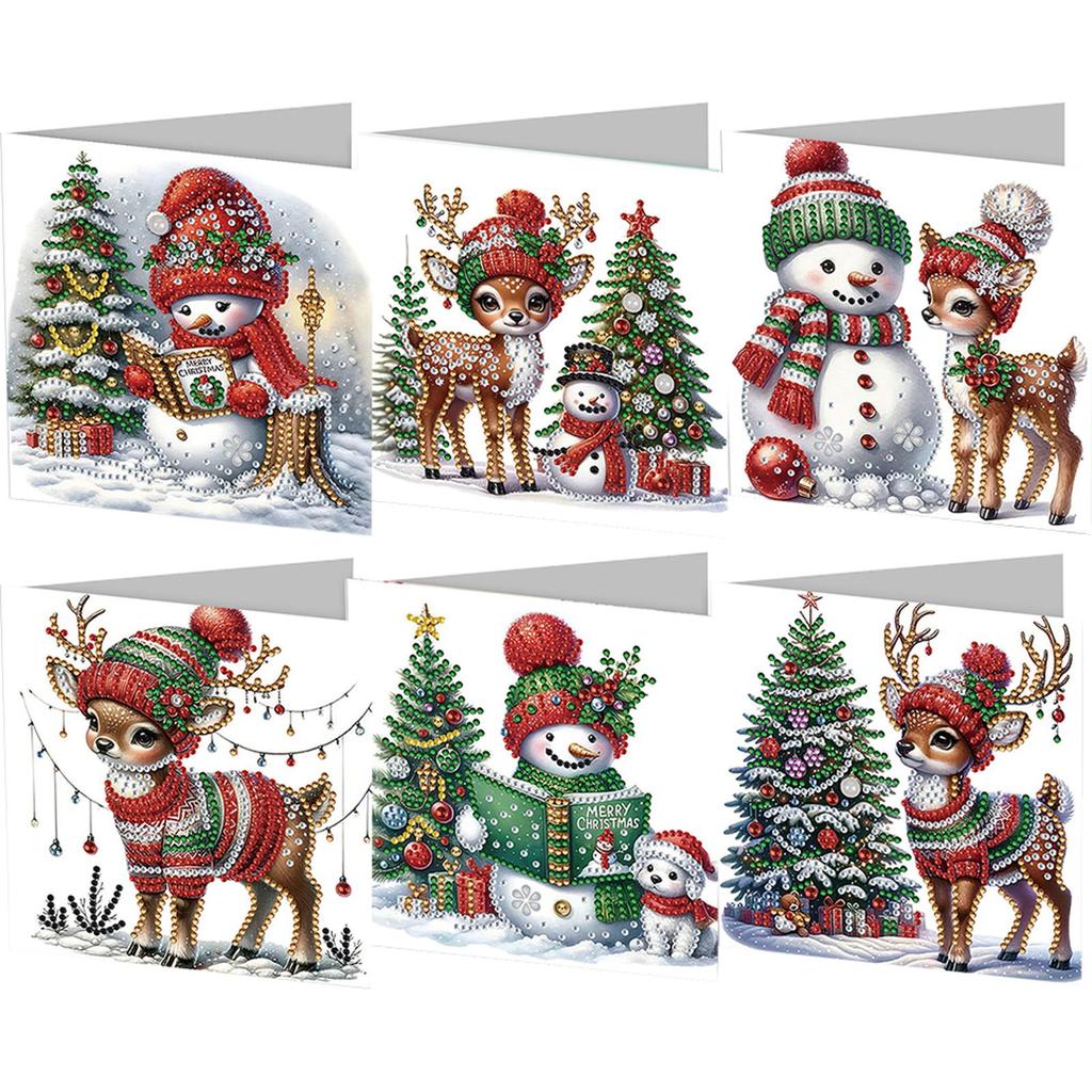 4-12 шт. 5D Стразы Искусство Поздравительная Открытка на День Рождения Ручная работа Алмазная Живопись Рождественская Фестивальная Открытка Открытка Благодарности Для Семьи А