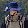 Fan Hat Wide-Brimmed Outdoor Hat with Fan Design Breathable Mesh 3 Gear Adjustable Speed Hiking Cycling Fishing Hat