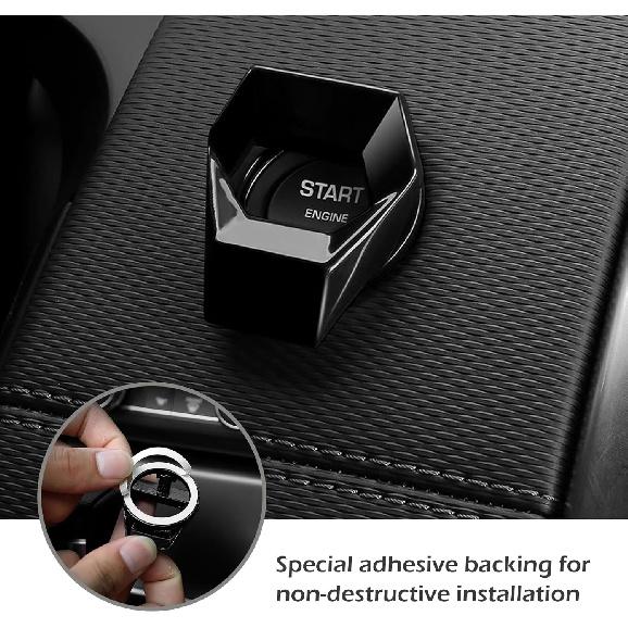Push Start Button Cover, Zinc Alloy Car Engine Start Stop Button Cover Protector, Motorcycle Ignition Key Switch Cover, DIY Car Interior Decor,