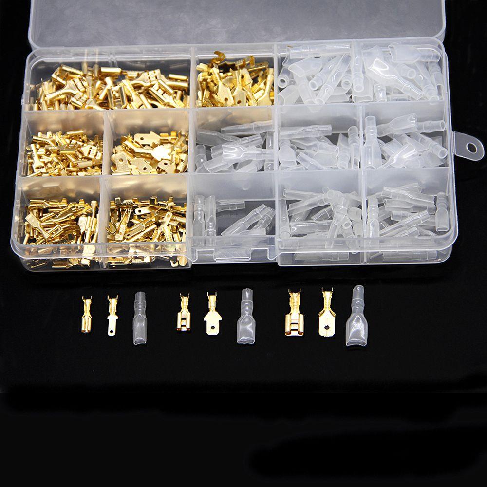 Kit Insulated Sheath Male Female Terminals Connector Insert Spade Plug Spring Wire Connectors
