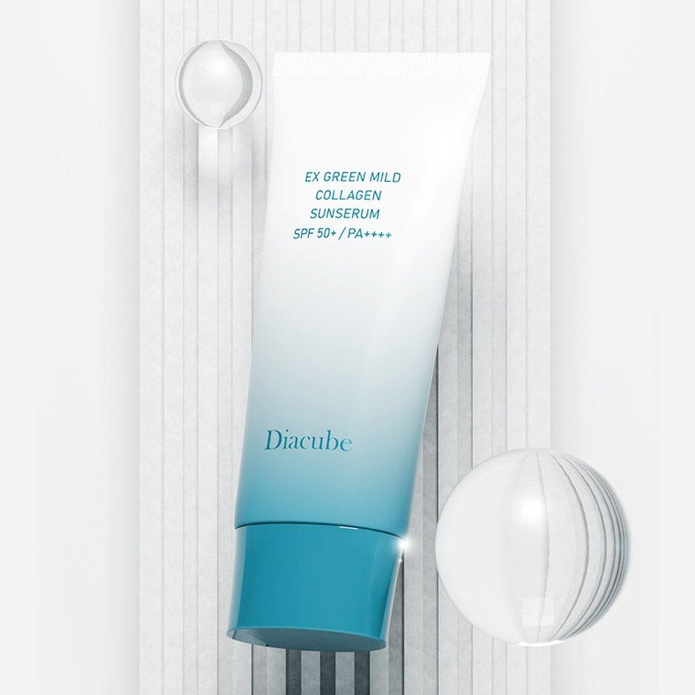 DIACUBE Увлажняющая сияющая коллагеновая солнцезащитная сыворотка SPF50+ PA++++ 60 мл (тройной функциональный солнцезащитный крем для защиты от ультрафиолета, отбеливания и разглаживания морщин)