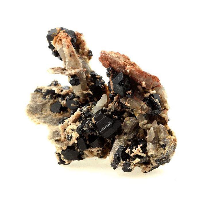 Pierres et Minéraux. Dravite, Quartz, Fluorapatite. 585.0 ct. Pierrepont, St. Lawrence Co., New York, USA.