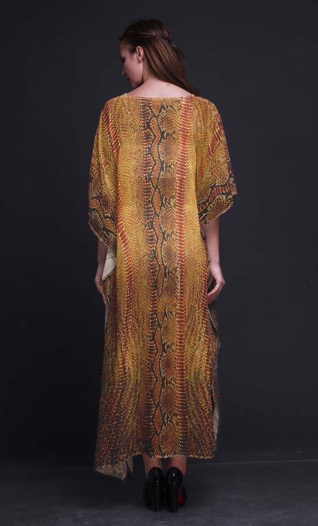 Phagun Snake Animal Skin Womens Long Beach Kaftan Beachwear Bikini Coverup Maxi