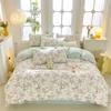 New Style High-quality Printng Cotton Washed Spring Summer Bed Sheet 4pcs Set Universal for All Season Queen Size Bed Breathable