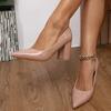 Туфли на высоком каблуке для женщин Zapatos Para Mujer 2025 Женские туфли с острым носком и мелким вырезом Туфли на массивном каблуке Большой размер 43