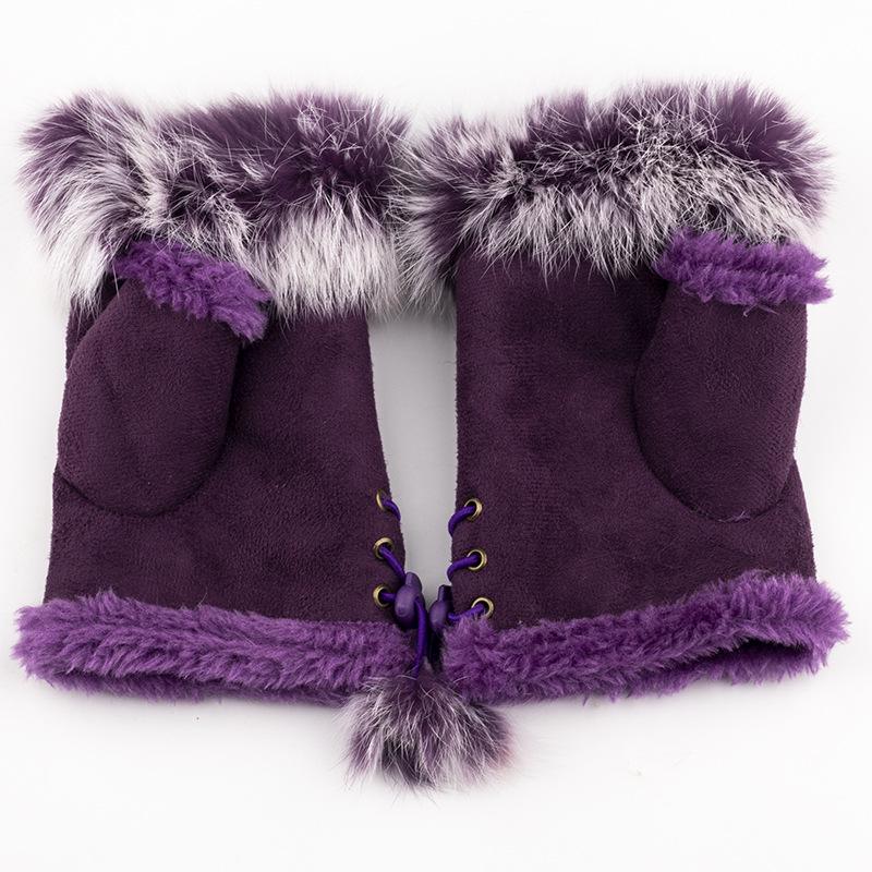 Модные зимние теплые компьютерные перчатки, толстые мягкие удобные эластичные перчатки с половиной пальца