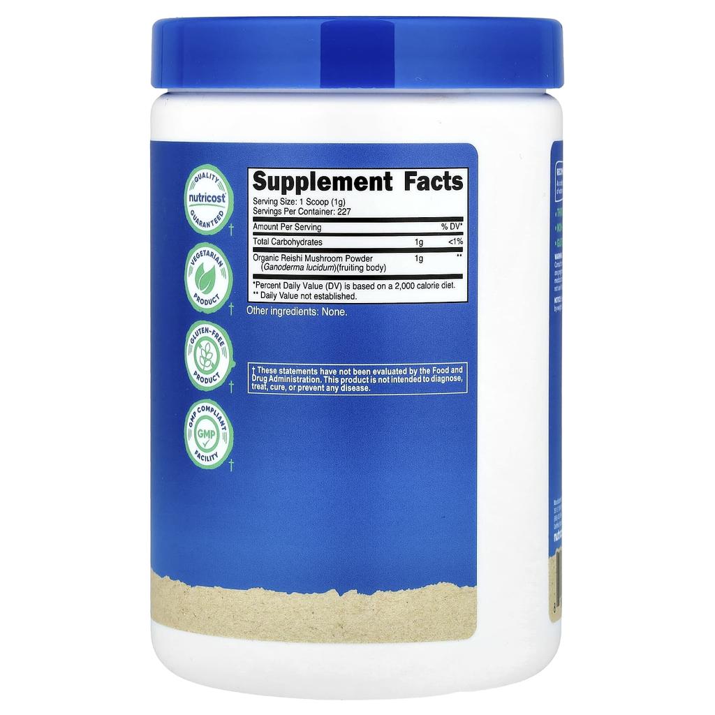 Organic Reishi Mushrooms, Unflavored, 227G(8.1Oz)
