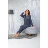 Wide Fit Mother's Winter Long Sleeve Navy Blue Plus Size Pajama Set -sprinkle Iek