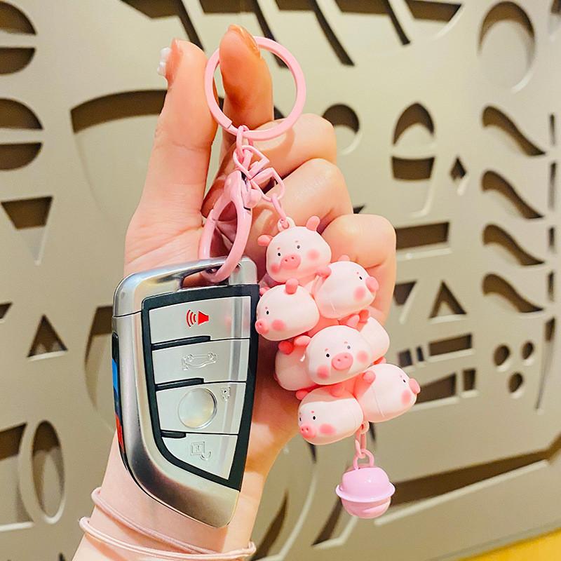 Creative Cartoon Animal Keychain Panda Pig Chick Pvc Key Ring For Friends And Family