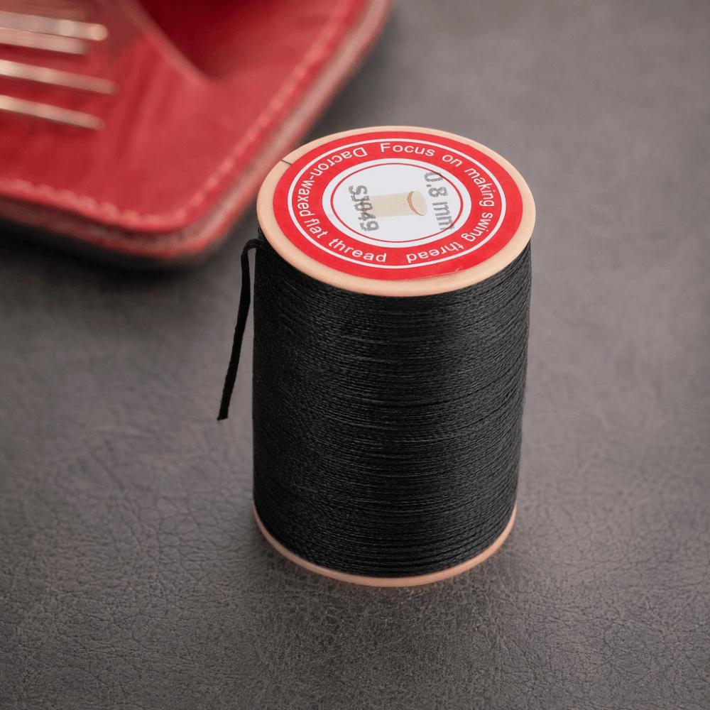 Polyester Waxed Thread Round Braided Stitching Thread Durable Sewing Cord Leather Crafts