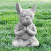 Yoga Pose Meditation Dog Resin Statue Ornaments Waterproof Prayer Zen French Bulldog Sculpture Crafts Garden Decoration Figurine