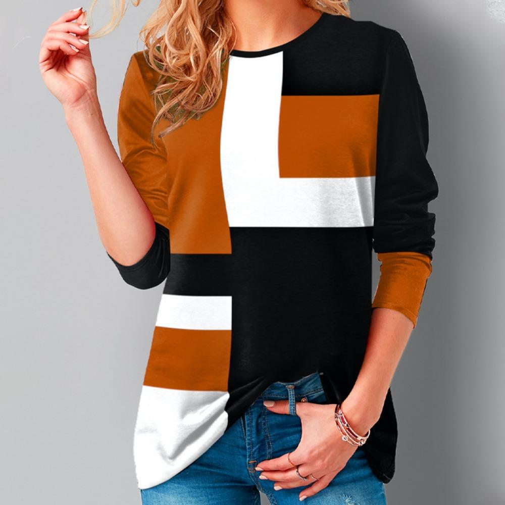 HNXC Women's Fashion Casual Autumn Winter Long Sleeve O-Neck Blouses & Shirts