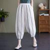 Literary and Art Retro Cotton and Hemp Pants Summer Leisure Women's High Waist Lantern Pants Large Size Nine Fen Haren Pants