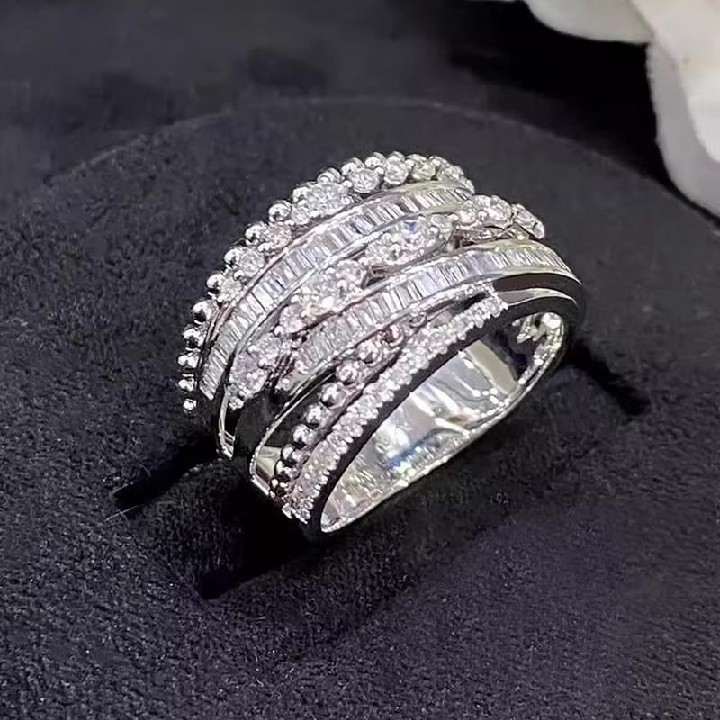 Xiaomi Huitan Statement Women Rings Modern Fashion Design Daily Wear Luxury Cubic Zirconia Crystal Rings Chic Female Jewelry