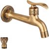 Antique Brass Outdoor Garden Faucet Bathroom Wall Mount Decorative Water Hose Single Cold Tap G 1/2 Inch Connection Spigot