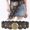 Exaggerated Cowboy Disc Belt Western Style Wide Disc Belt Hollow Belt  for Women