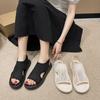 Womens Sandals Mesh Hollow Summer New Sport Fashion Platform 2024 Designer Flat with Casual Basic Solid Flip Flops Ladies Shoes