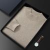 2023 Men's Plus Size Cashmere Sweater - Business Casual, Half-High Neck, Autumn/Winter Knit