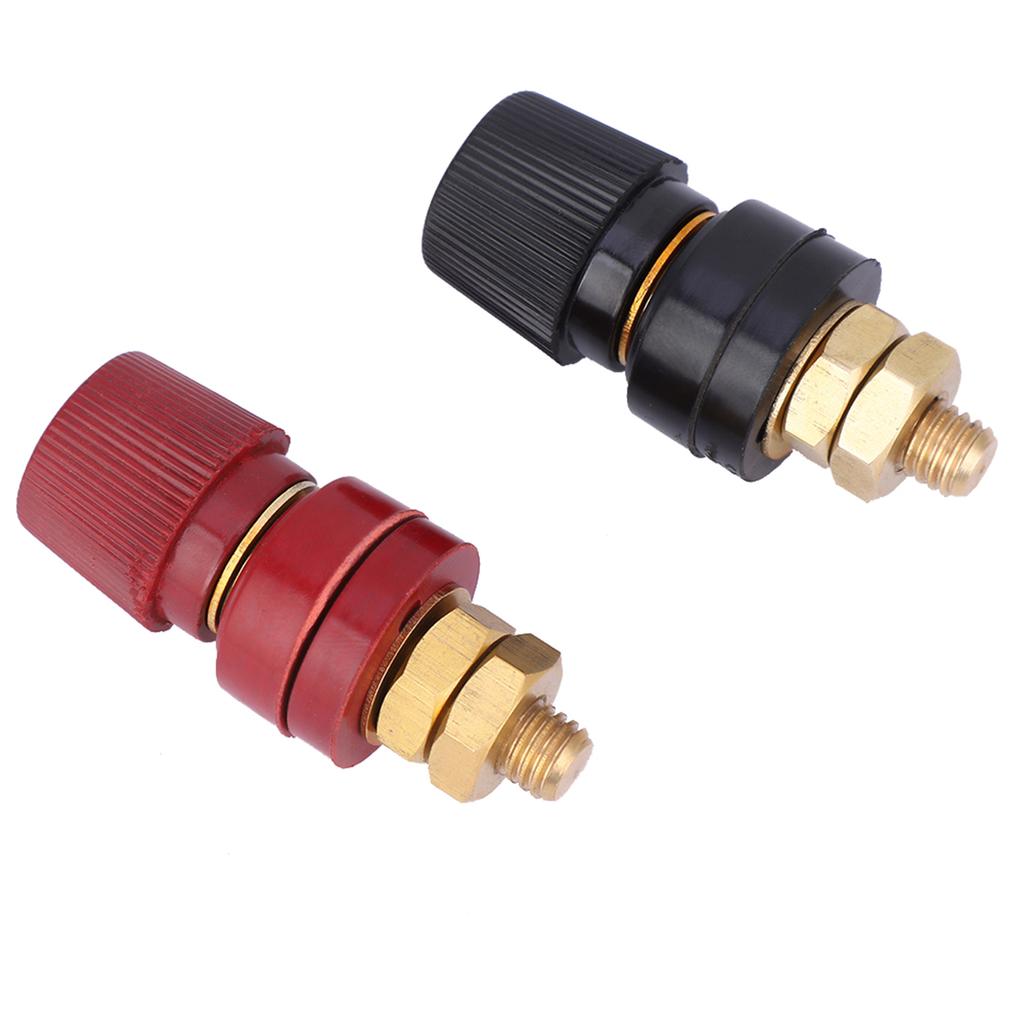 2pcs 555 Type Binding Post Brass Pillar Terminal Block M8 Thread 0V 380V 200A