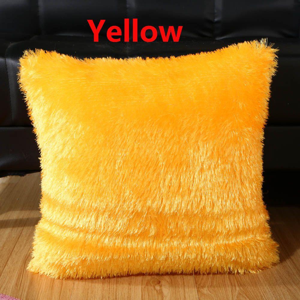 Square Home Decor Car Seat Fur Plush Winter Warm Throw Pillow Cases Cushion Cover