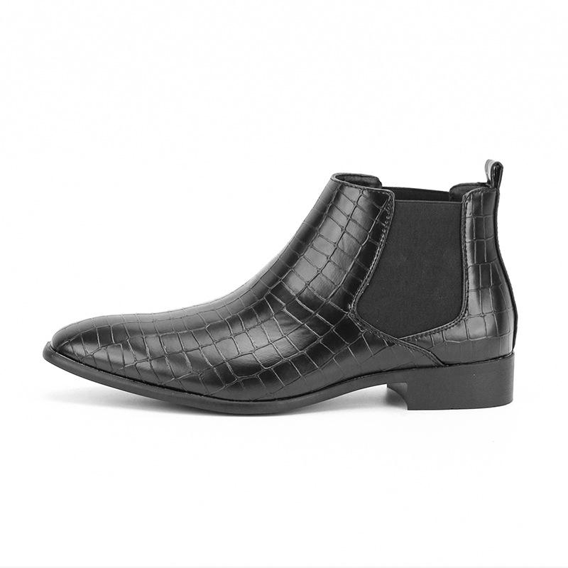 Men's Chelsea Boots Small Square Head Men's Shoes Fashion Men's Short Boots