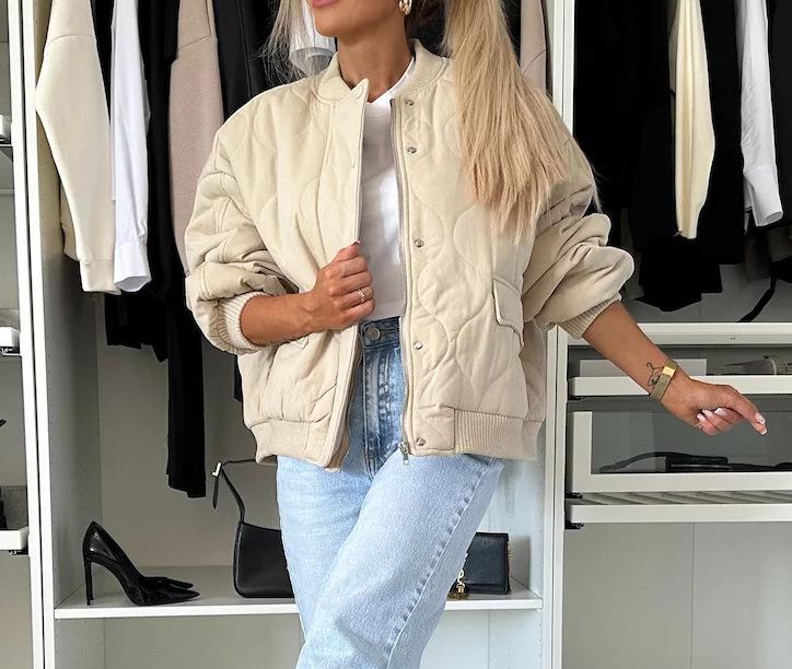 Женская бейсбольная куртка оверсайз с серебристыми пуговицами, повседневная верхняя одежда в стиле varsity