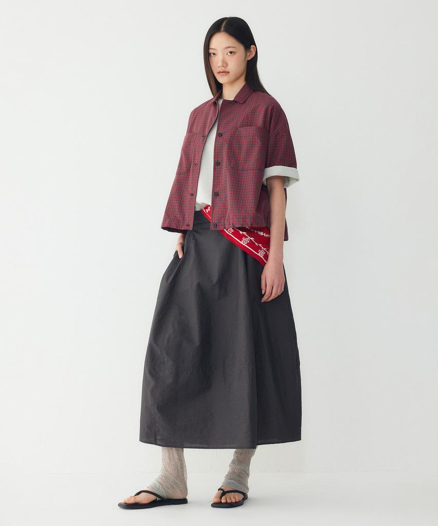 STUDIO TOMBOY Check Semi-Crop Blouse_Red 91F6221783