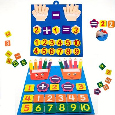 Нетоксичные 2 шт. Игрушки в форме детских карандашей, войлочные пальчиковые цифры, математическая игрушка, счет для детей, раннее обучение для детей, развивающие рождественские подарки