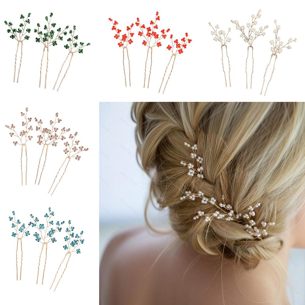 Handmade Pearl Hairpins U-Shaped Updo Decoration Vintage Hair Jewelry Gift for Women