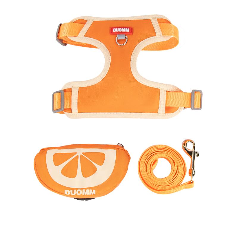 Cute Fruit Backpack Pet Chest Strap Set,anti Slip Soft Breathable Pet Chest Strap Traction Rope,dog Cat Pet Backpack Chest Strap